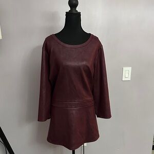 Lane Bryant Deep Burgundy Peplum Top
